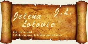 Jelena Lolović vizit kartica